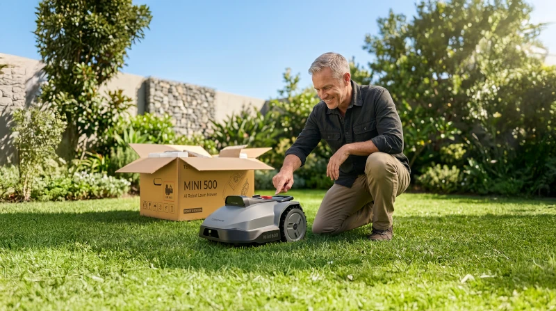 Szybkie uruchomienie TerraMow Mini 500 Prosta instalacja robota TerraMow Mini 500 bez przewodu ograniczającego
